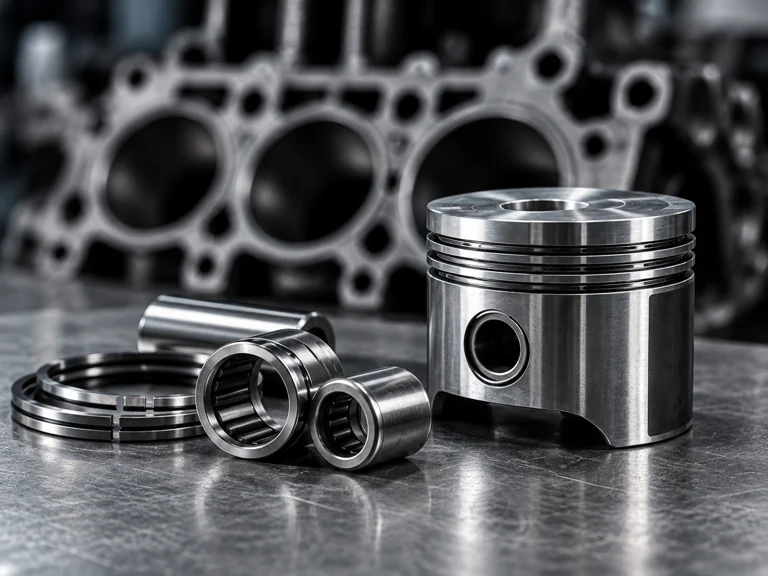 Pistón, anillos y rodamientos de motor